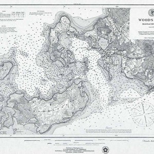 1895 Nautical Map of Woods Hole Massachusetts