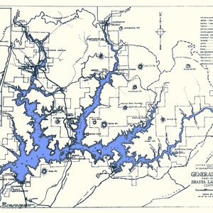1946 Map of Shasta Lake California