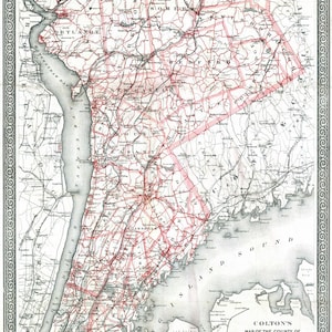 1890 Map of Westchester County New York