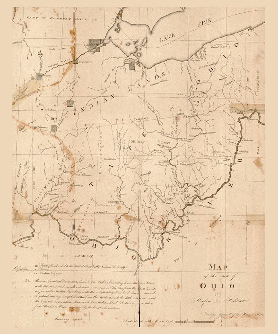 1804 Map of the State of Ohio Etsy