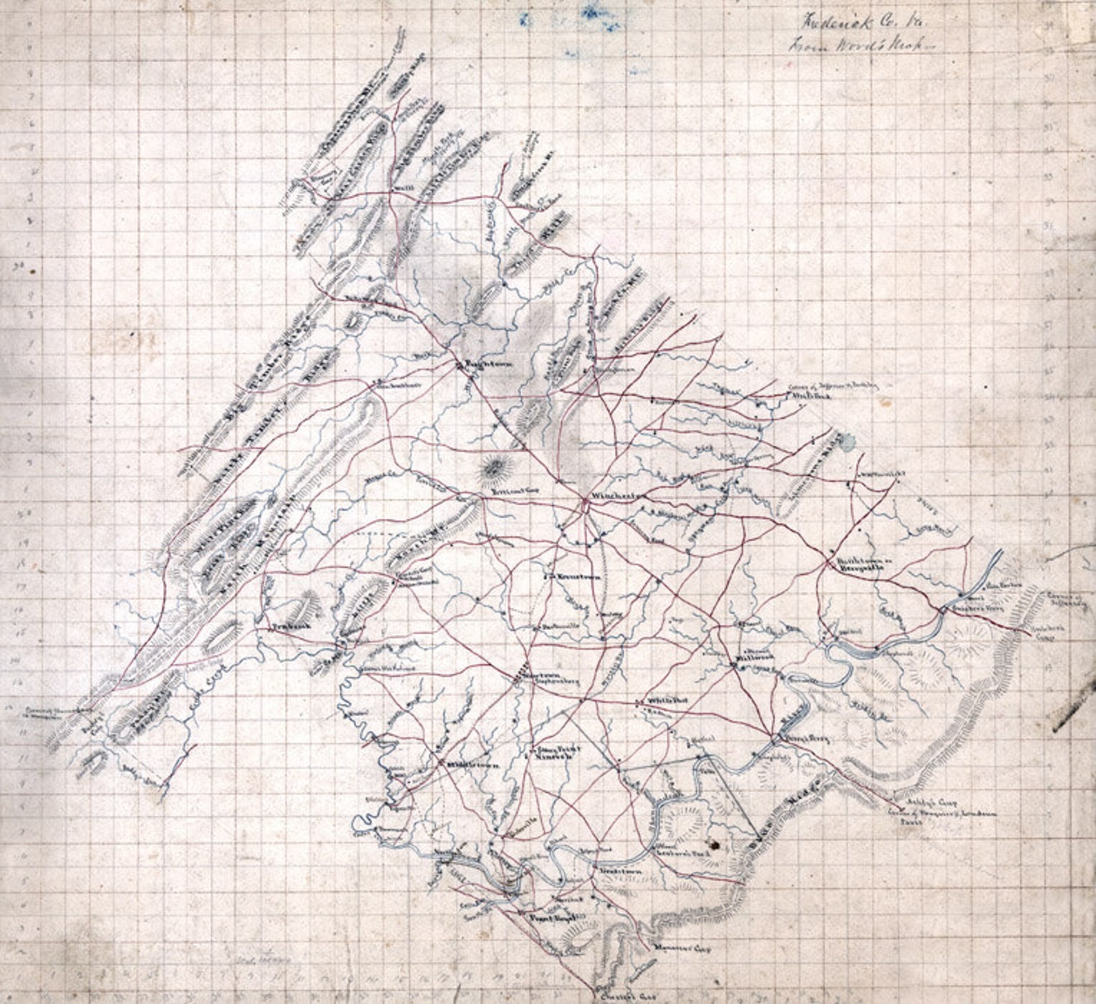 1860 Map of Frederick County Virginia Etsy