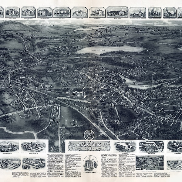 Map of Canton Ma - Etsy