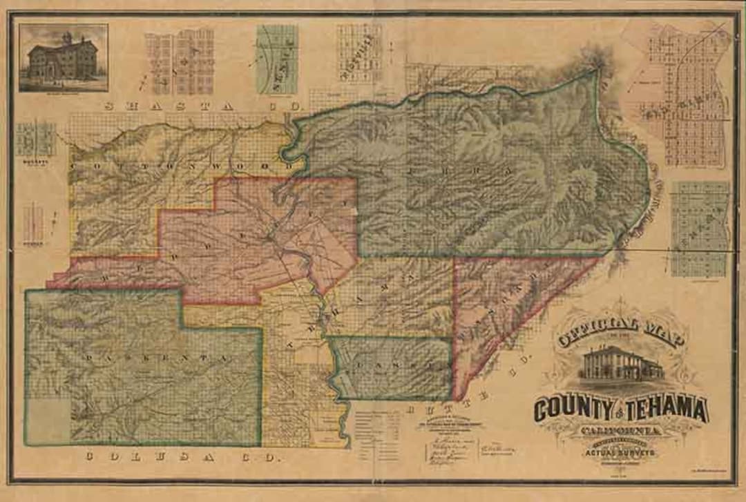 1878 Map of Tehama County California Etsy
