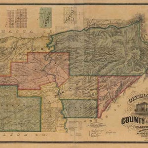 Carte 1878 du comté de Tehama en Californie