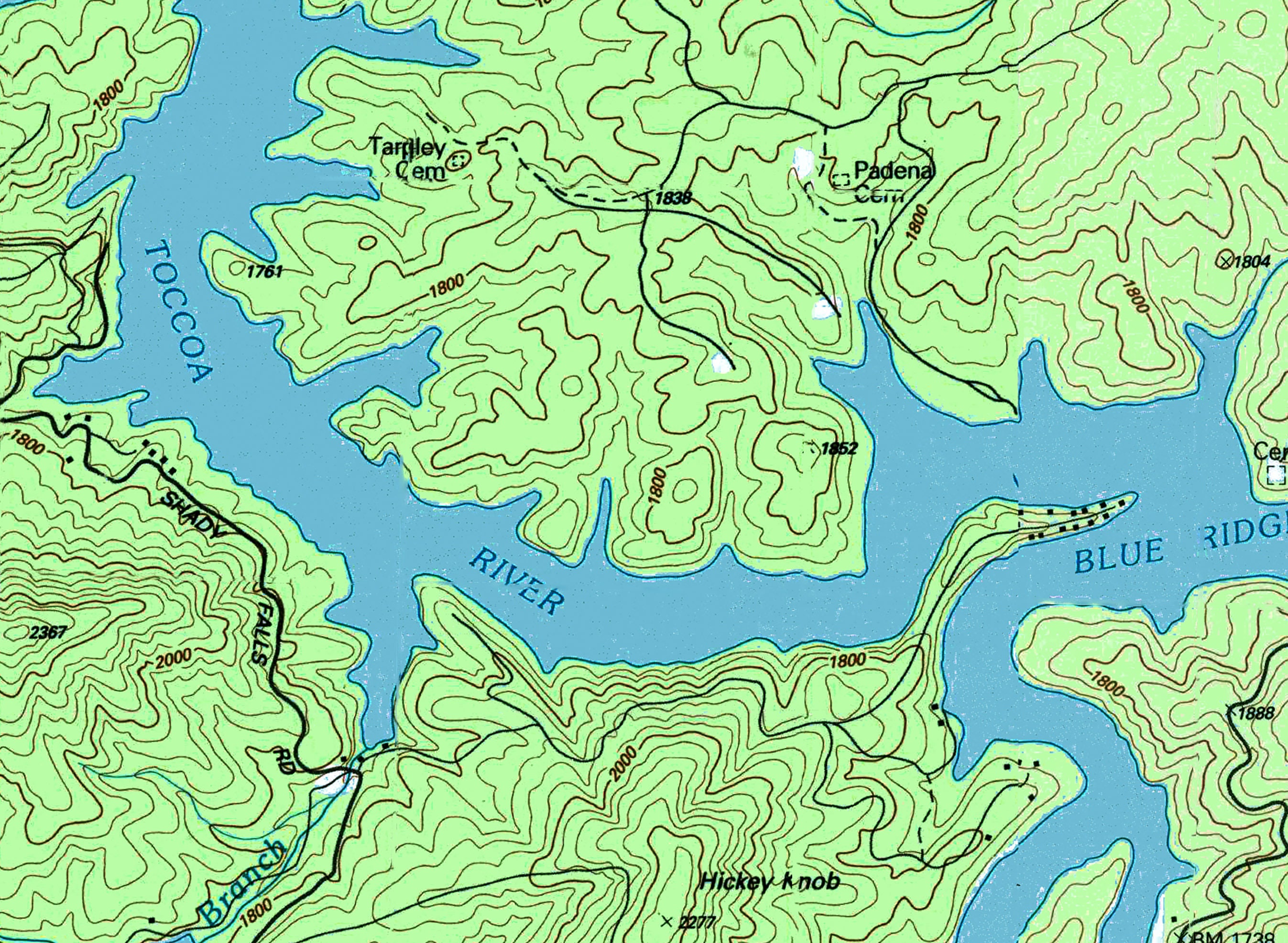 1988 Map of Blue Ridge Lake Georgia - Etsy