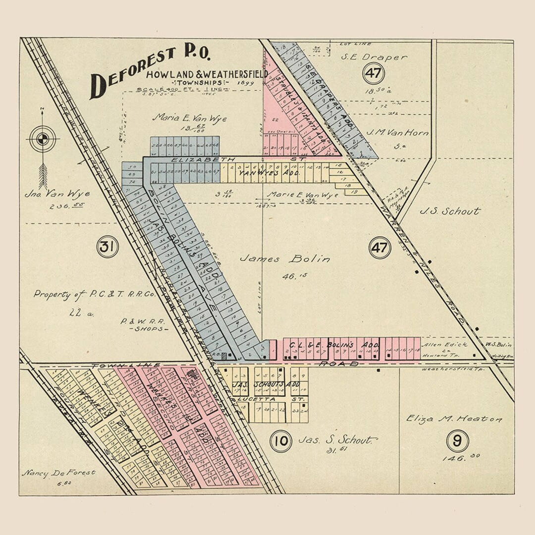 1899 Mapa de Deforestación del condado de Trumbull Ohio - Etsy España
