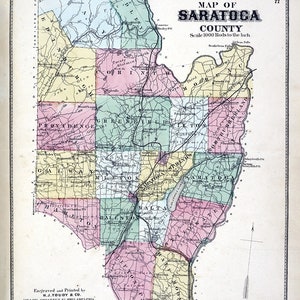 Carte du comté de Saratoga, New York, 1866