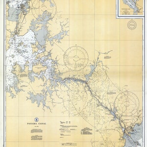 1934 Nautical Map of the Panama Canal