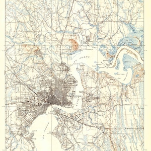 1918 Topo Map of Jacksonville Florida Quadrangle