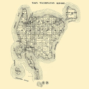 1917-Karte von Washington Township Door County Wisconsin
