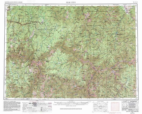 Elk City Idaho Map 1956 Topo Map Of Elk City Idaho Clearwater Mountains | Etsy Uk