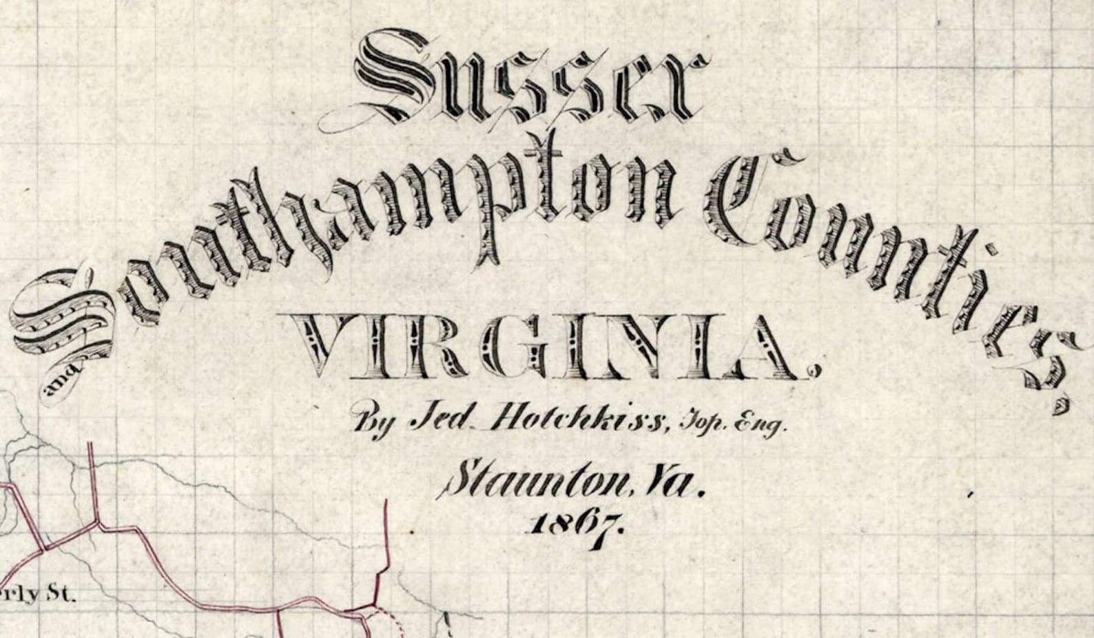 1867 Map of Sussex and Southampton County Virginia Etsy