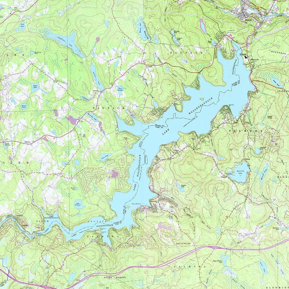 1974 Map of Lake Wallenpaupack Pike and Wayne County Etsy