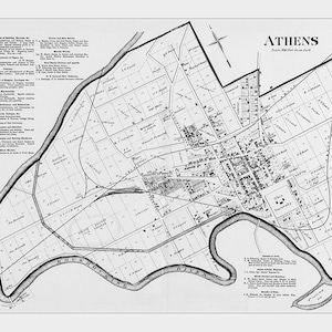 1875 Town Map of Athens Ohio