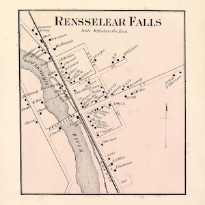 1865 Town Map of Rensselear Falls Saint Lawrence County New York