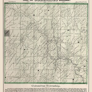 1872 Map of Columbus Township Adams County Illinois