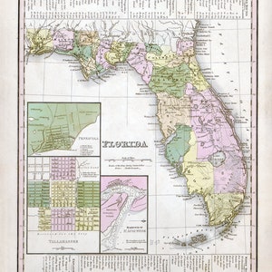 Kaart van Florida uit 1844