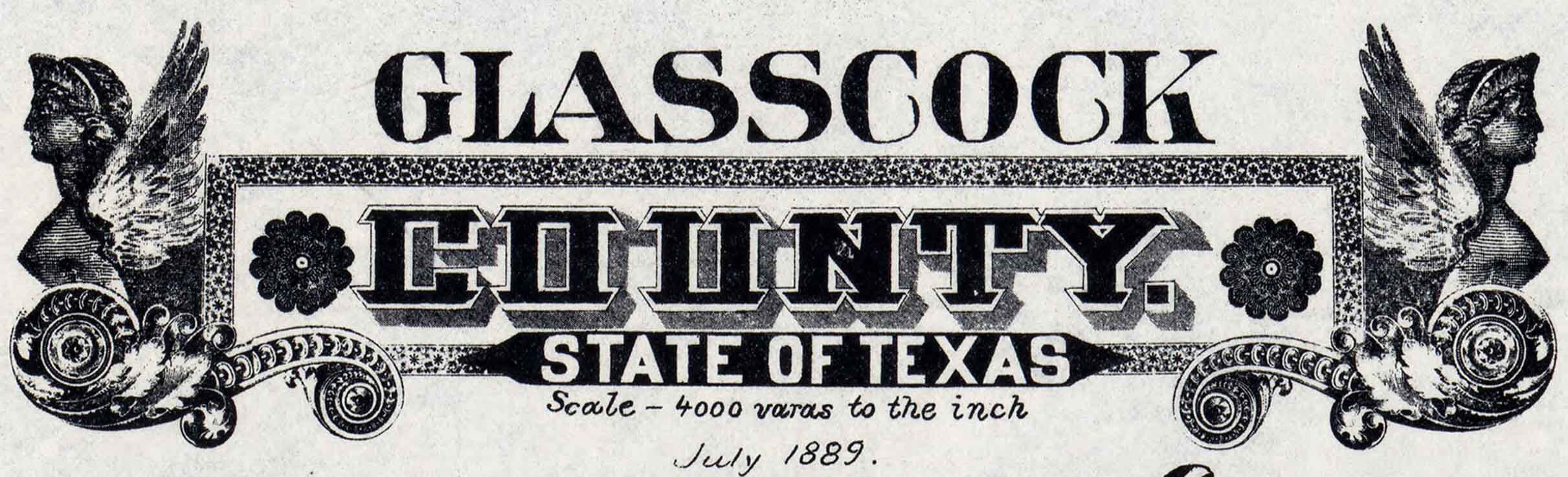 1889 Farm Line Map of Glasscock County Texas Etsy