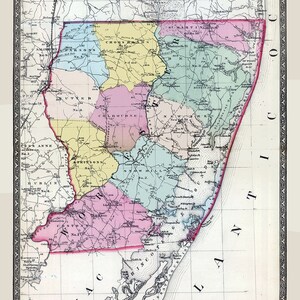 1866 Mapa del condado de Worcester, Maryland