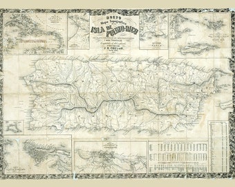 1863 Map of Puerto Rico