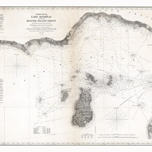 Carta náutica de 1855 del grupo de islas Beaver del lago Michigan