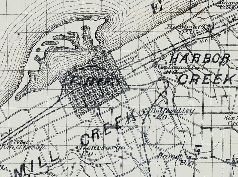 1886 Map of Erie County Pennsylvania Etsy