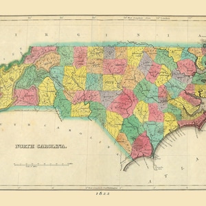 1822 Map of North Carolina