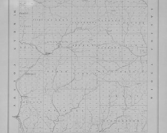 1856 Früher Entwurf einer Landkarte von Potter County, PA, mit Siedlungen
