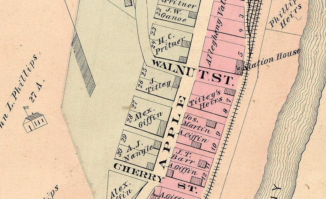 1877 Map of Fryburg & Phillipsburg Clarion County PA Etsy UK