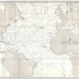 Carta de navegação do Oceano Atlântico de 1930