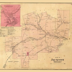 1865-Karte der Jackson Township Ölregion im Venango County in Pennsylvania