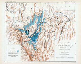 1881 Map of Lake Lahontan Nevada