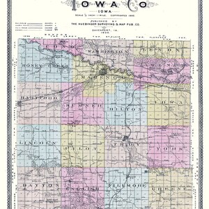 1900 Karte von Iowa County, Iowa