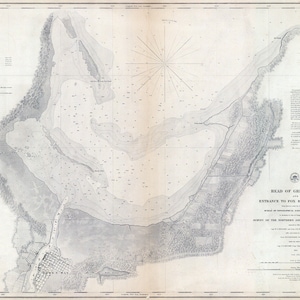1853 Seekarte von Green Bay und Eingang zum Fox River Wisconsin