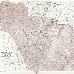 1916-Karte von Ralev County und einem Teil von Summers County, West Virginia