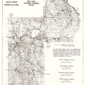 Kaart uit 1980 van Lake County, Florida