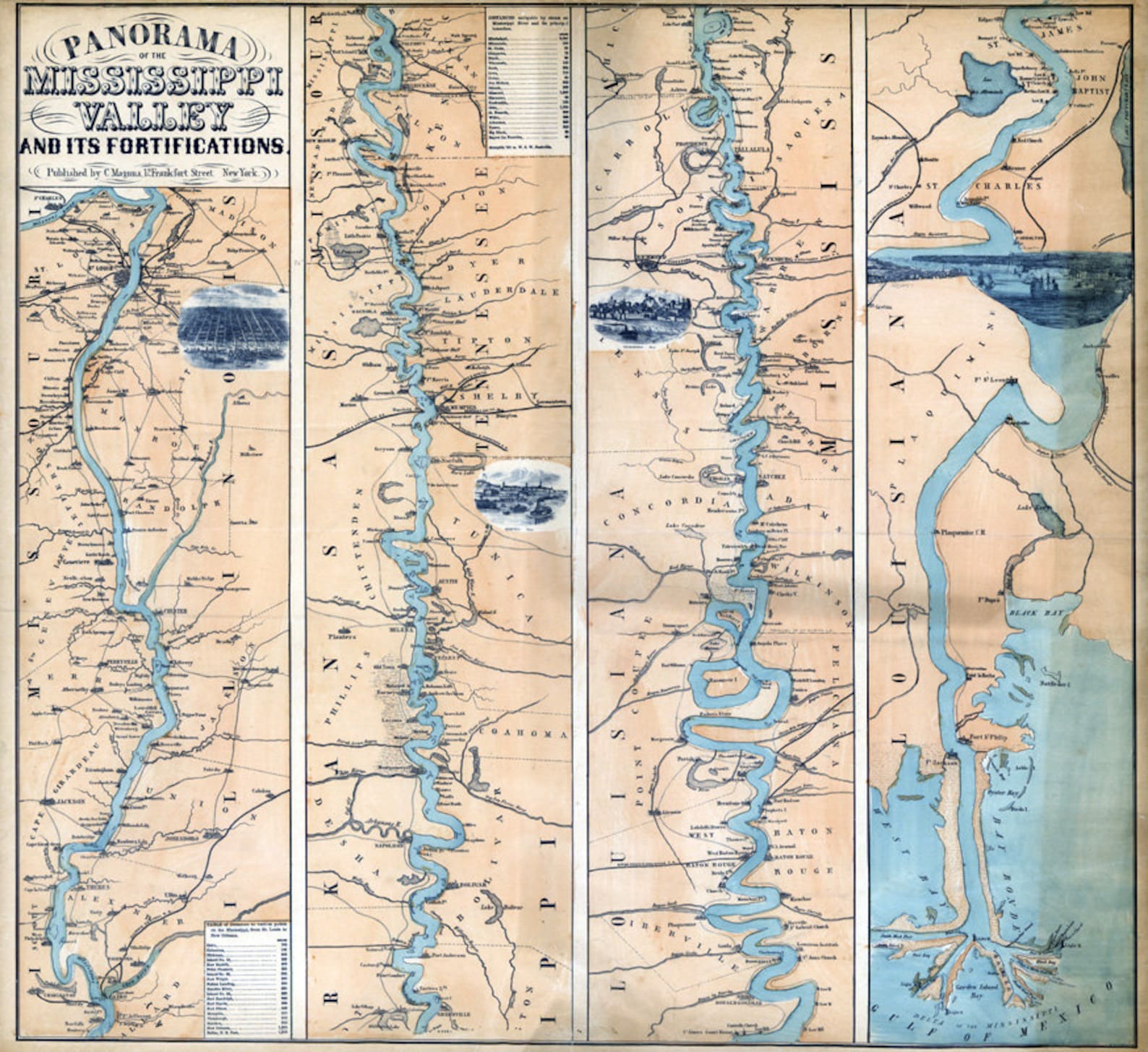 1863 Mapa del río Mississippi y el valle Etsy España
