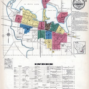 Stadskaart uit 1922 van Oconomowoc Waukesha County, Wisconsin