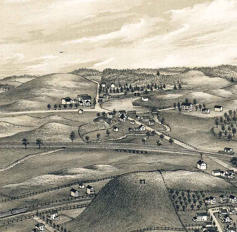 1885 Panoramic Map of Weedsport New York Etsy
