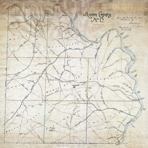 Carte 1878 du comté d'Anson en Caroline du Nord