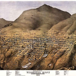 1875 Panorama-Karte von Virginia City Storey County Nevada