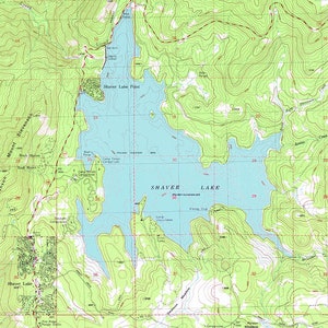 1982 Map of Shaver Lake California