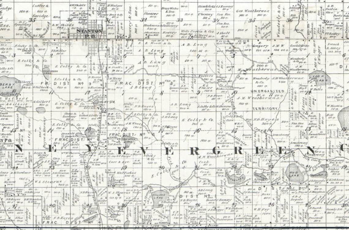 1875 Farm Line Map of Montcalm County Michigan Greenville Etsy
