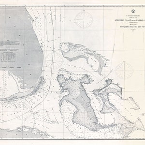 1863 Nautical Map of the Bahama Islands