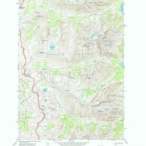 Carte topographique du mont Moran, comté de Teton, Wyoming, lac Solitude, 1968