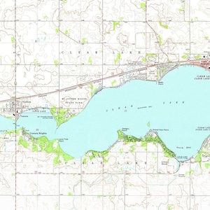 1972 Map of Clear Lake Iowa