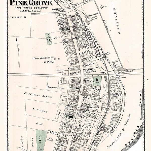 Pine Grove Pa Map Etsy