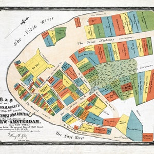1642-Karte Layout von New-Amsterdam-New York City
