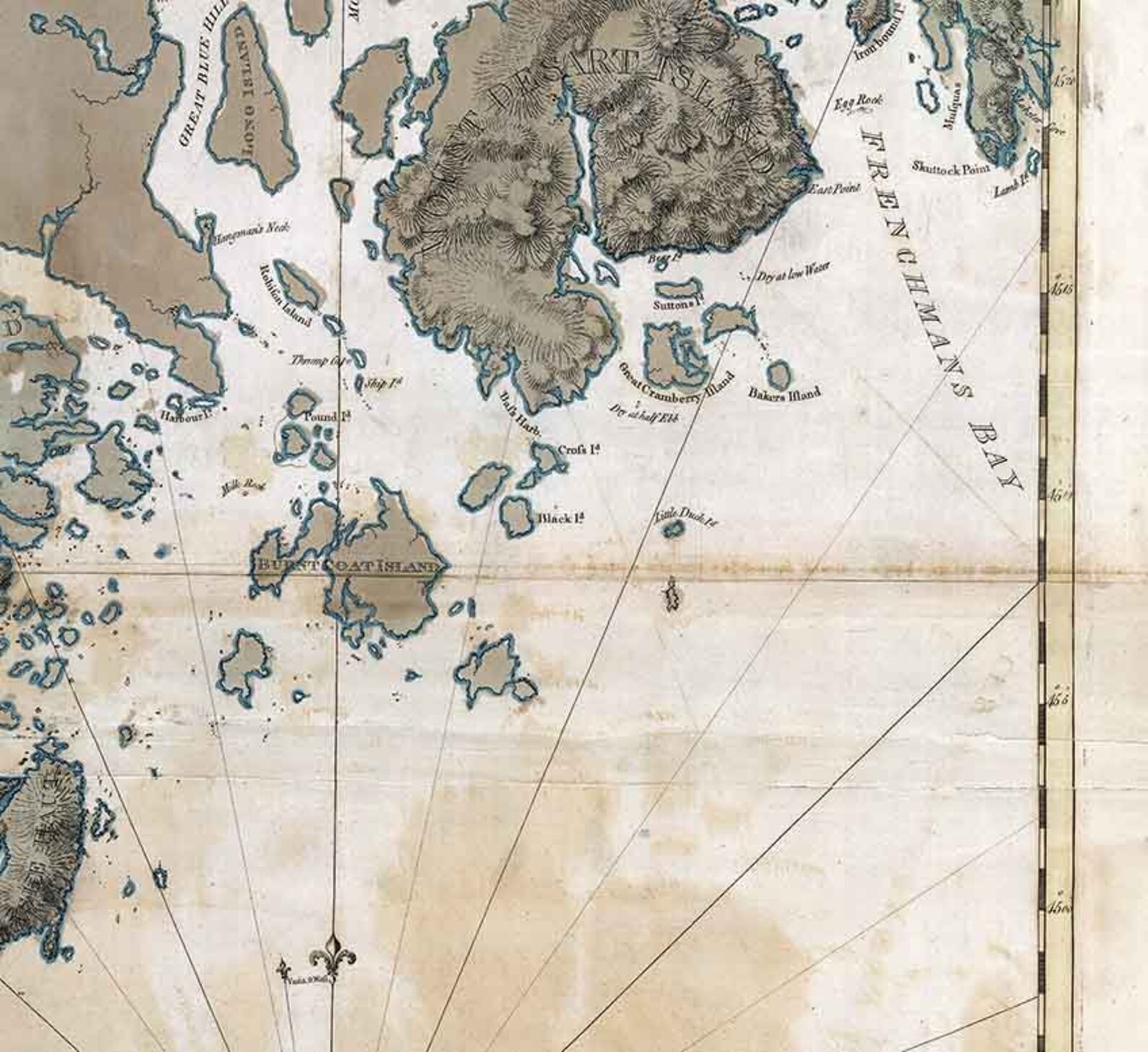 1776 Nautical Map of the Coast of Maine Frenchmans Bay to Etsy