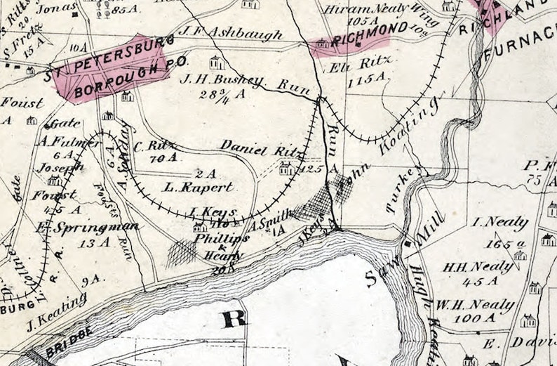 1877 Map of Richland Township Clarion County Pennsylvania Oil Etsy